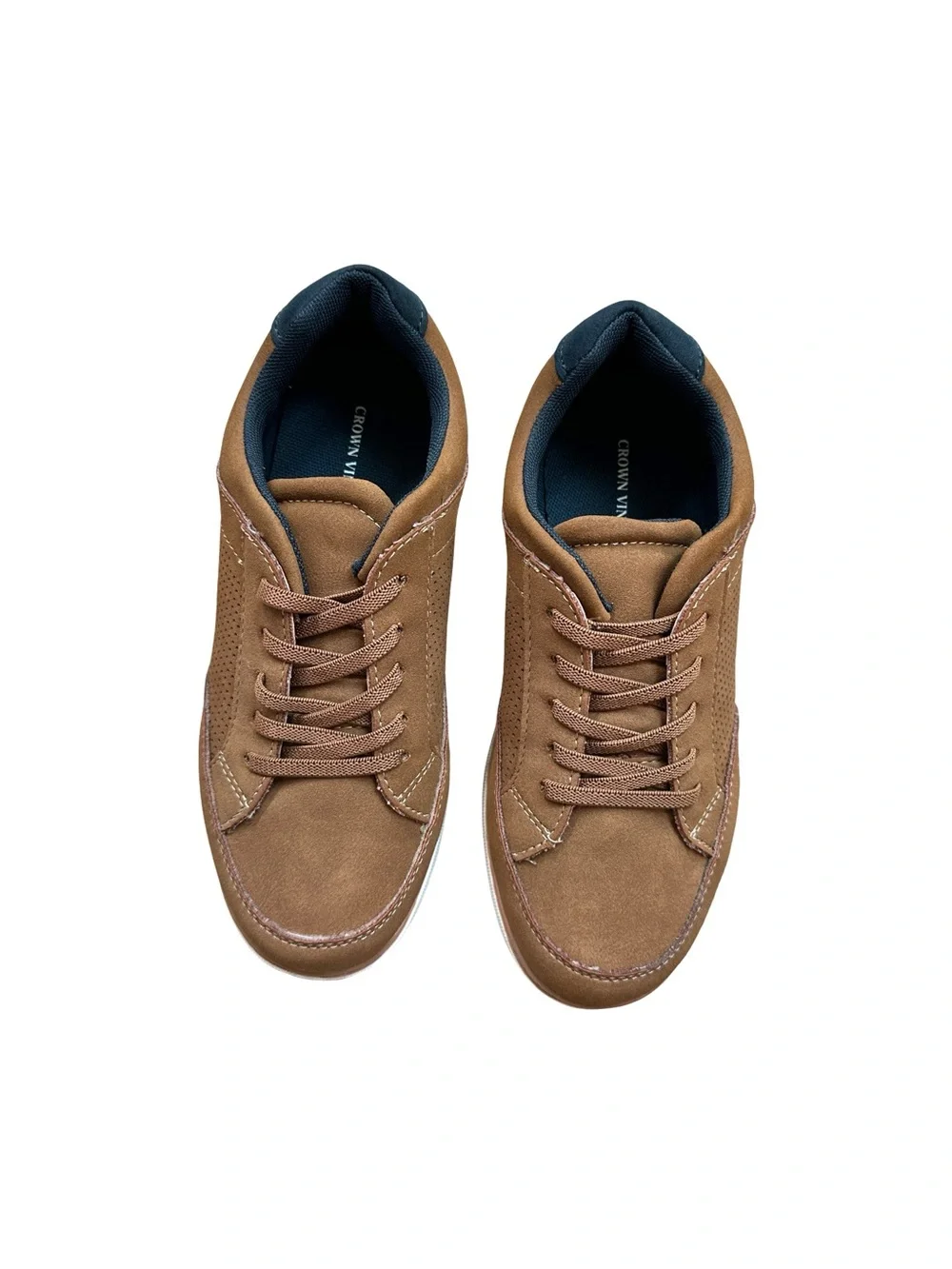 Crown Vintage Flynn Boys’ Cognac Slip-On Sneakers Size 3 NIB
